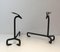 Deer Wrought Iron Andirons, France, 1950s, Set of 2 4