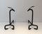 Deer Wrought Iron Andirons, France, 1950s, Set of 2 3