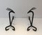 Deer Wrought Iron Andirons, France, 1950s, Set of 2 1