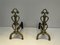 Brass and Wrough Iron Andirons, France, 1940s, Set of 2, Image 1