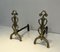 Brass and Wrough Iron Andirons, France, 1940s, Set of 2, Image 2
