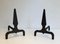 Pyramid Steel and Wrought Iron Andirons, France, 1940s, Set of 2, Image 2