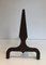 Pyramid Steel and Wrought Iron Andirons, France, 1940s, Set of 2 6