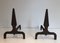 Pyramid Steel and Wrought Iron Andirons, France, 1940s, Set of 2, Image 1