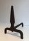 Pyramid Steel and Wrought Iron Andirons, France, 1940s, Set of 2 5