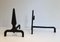 Pyramid Steel and Wrought Iron Andirons, France, 1940s, Set of 2 4