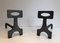 Steel and Wrought Iron Andirons, France, 1970s, Set of 2, Image 3