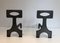 Steel and Wrought Iron Andirons, France, 1970s, Set of 2, Image 1