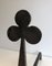 Steel and Wrought Iron Clovers Andirons, France, 1950s, Set of 2 6