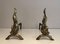 Bronze and Wrought Iron Flame Andirons, France, 1970s, Set of 2, Image 2