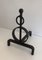 Wrought Iron Andirons, France, 1970s, Set of 2 5