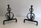 Wrought Iron Andirons, France, 1970s, Set of 2 1
