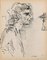 Serge Fontinsky, Portrait, China ink, Mid-20th Century 1