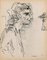 Serge Fontinsky, Portrait, Chine ink, Mid-20th Century 1