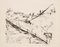 Unknown, Landscape, Radierung auf Papier Signierter Oznaut, Mitte des 20. Jahrhunderts 1