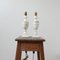 Vintage English White Marble Table Lamps, Set of 2 2