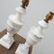 Vintage English White Marble Table Lamps, Set of 2 4