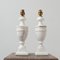 Vintage English White Marble Table Lamps, Set of 2 1