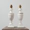 Vintage English White Marble Table Lamps, Set of 2, Image 1