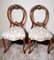 English Victorian Walnut Balloon Back Dining Chairs, Set of 2 1
