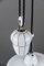 Lámpara de araña Bauhaus ajustable de porcelana con pantalla original, años 20, Imagen 5