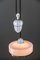 Lámpara de araña Bauhaus ajustable de porcelana con pantalla original, años 20, Imagen 10