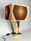 Table Lamp with Gold-Plated Base & Original Shade, 1960s, Image 1