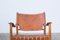 Chaise Safari en Cuir Cognac, Danemark, 1950s 5