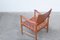 Danish Cognac Leather Safari Chair, 1950s 6