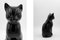 Ceramic Sculpture of Black Cat, 1970s, Image 2