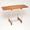 Tavolino pieghevole in quercia e metallo cromato, anni '50, Immagine 2