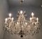 Large Vintage Murano Glass 16-Light Chandelier with Crystals, 1960s 2