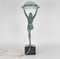 Art Deco Tänzerin Tischlampe mit Tasse von Max le Verrier, 1930er 17