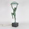 Art Deco Dancer Table Lamp with Cup by Max le Verrier, 1930s 1