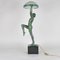 Art Deco Tänzerin Tischlampe mit Tasse von Max le Verrier, 1930er 16