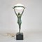 Art Deco Tänzerin Tischlampe mit Tasse von Max le Verrier, 1930er 2