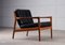 Black Leather USA-75 Easy Chair by Folke Ohlsson for Dux, 1960s 9
