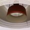 Vintage Red & White Metal Ceiling Lamp, 1960s 4