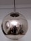 Lámpara de techo vintage de vidrio y cromo de Hoffmeister- Leuchten, años 70, Imagen 6