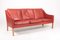 Danish Patinated Leather Sofa by Børge Mogensen for Fredericia, 1990s 3