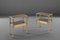 Brass & Mirrored Glass Nightstands, 1970s, Set of 2 1