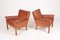 Patinated Leather Lounge Chairs by Hans J. Wegner for A.P. Stolen, 1960s, Set of 2 4