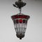 Antique French Art Nouveau Leaded Glass Ceiling Lamp 1