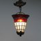 Antike französische Jugendstil Deckenlampe aus Bleiglas 5