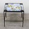 Hand-painted Ceramic & Iron Side Table, 1950s 1
