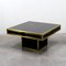 Hollywood Regency Style Brass & Black Lacquered Glass Side Table, 1970s 4