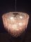 Lampadario tubolare in vetro di Murano rosa, anni '80, Immagine 4