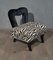 Art Deco Black and White Velvet French Armchairs, 1920s, Set of 2, Image 7