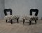 Art Deco Black and White Velvet French Armchairs, 1920s, Set of 2, Image 11