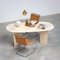 Oval Travertine Architectural Dining Table, 1970s 9